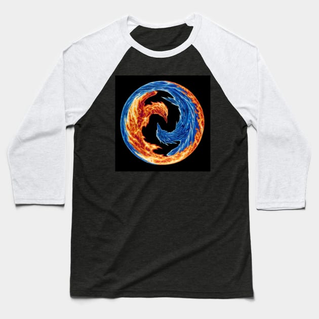 Fire and Ice Baseball T-Shirt by Spiderwebart Gallery